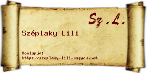 Széplaky Lili névjegykártya