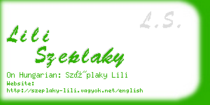 lili szeplaky business card